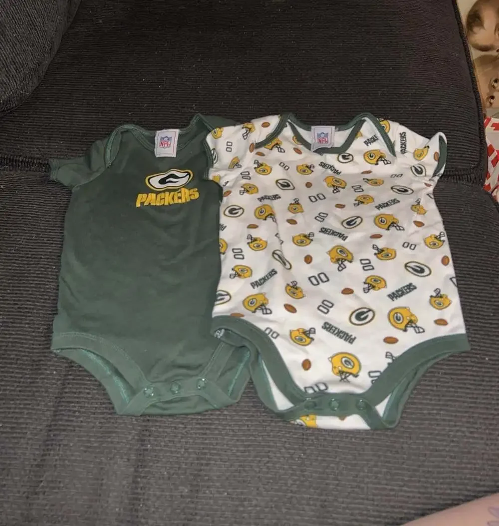 Green Bay Packers Infant Bodysuit 18 Months NFL Baby One Piece - Set Of 2